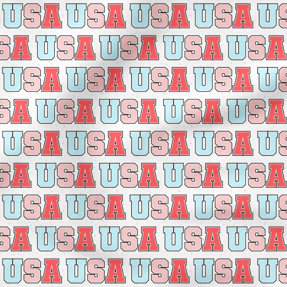 USA (Blue Pink Red) | Holiday Fabric Design | Julie Storie Designs